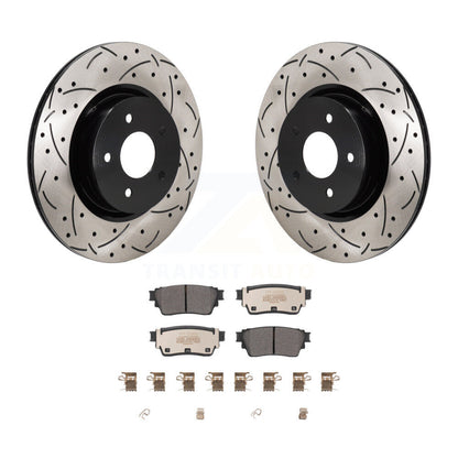 Kit de plaquettes semi-métalliques de Rotors de frein de fente de forage arrière pour Mitsubishi Outlander QX6