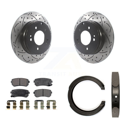 Kit de chaussures de stationnement à disques arrière, Rotors percés et fendus, plaquettes semi-métalliques, pour Kia