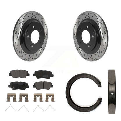 Kit de plaquettes semi-métalliques et de patins de stationnement pour disques arrière percés et fendus