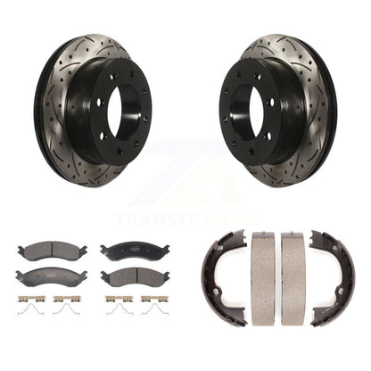 Kit de chaussures de stationnement à disques arrière percés et à fentes, plaquettes semi-métalliques, pour GMC