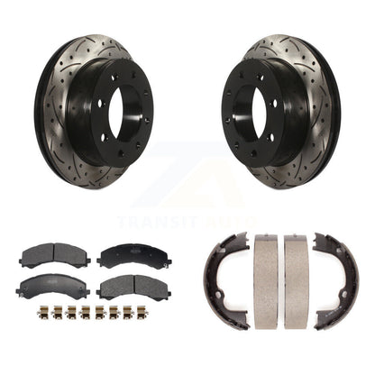 Kit de chaussures de stationnement à disques arrière percés et à fentes, plaquettes semi-métalliques, pour GMC