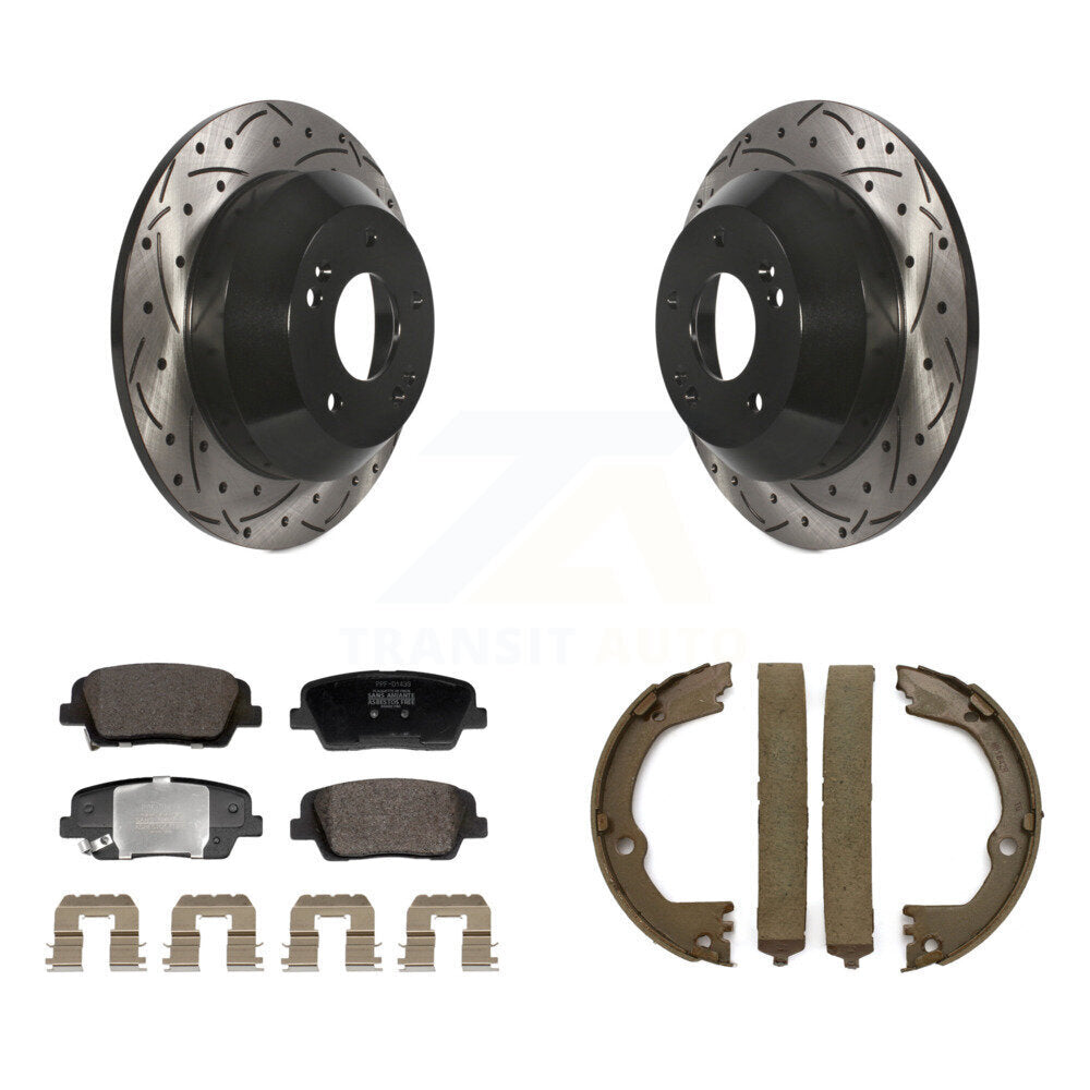 Kit de chaussures de stationnement à disques arrière percés et à fentes, plaquettes semi-métalliques, pour Fe