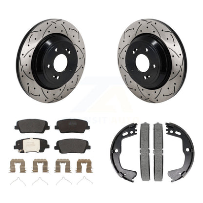 Kit de plaquettes semi-métalliques et de patins de stationnement pour disques arrière percés et fendus