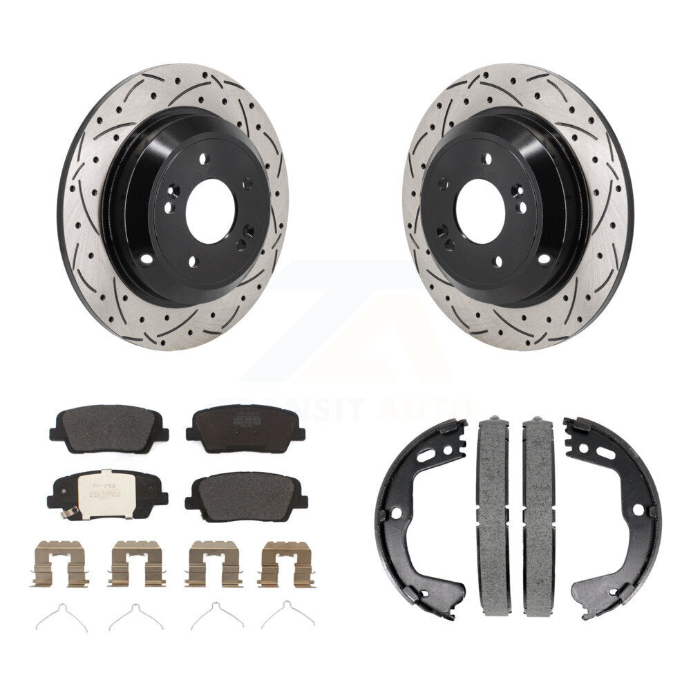 Kit de chaussures de stationnement à disques arrière, Rotors percés et fendus, plaquettes semi-métalliques, pour Kia