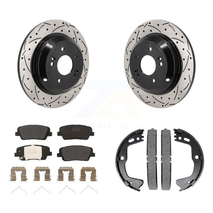 Kit de chaussures de stationnement à disques arrière, Rotors percés et fendus, plaquettes semi-métalliques, pour Kia