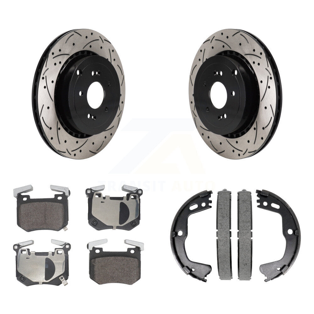 Kit de chaussures de stationnement à disques arrière, Rotors percés et fendus, plaquettes semi-métalliques, pour Kia