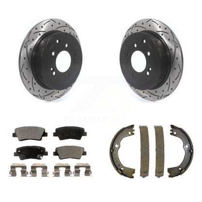 Kit de chaussures de stationnement à disques arrière, Rotors percés et fendus, plaquettes semi-métalliques, pour Kia