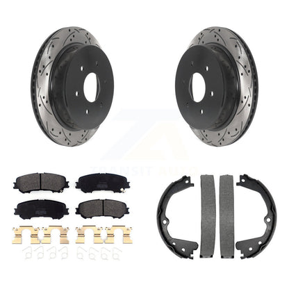 Kit de plaquettes semi-métalliques et de patins de stationnement pour disques arrière percés et fendus
