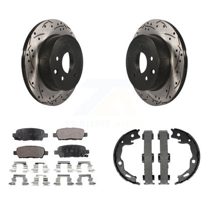 Kit de plaquettes semi-métalliques et de patins de stationnement pour disques arrière percés et fendus