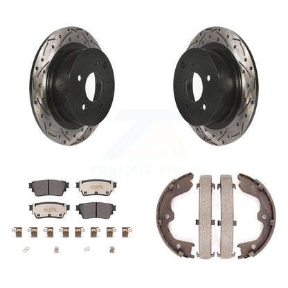 Kit de plaquettes semi-métalliques et de patins de stationnement pour disques arrière percés et fendus