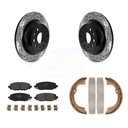 Kit de plaquettes semi-métalliques et de patins de stationnement pour disques arrière percés et fendus