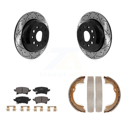 Kit de plaquettes semi-métalliques et de patins de stationnement pour disques arrière percés et fendus