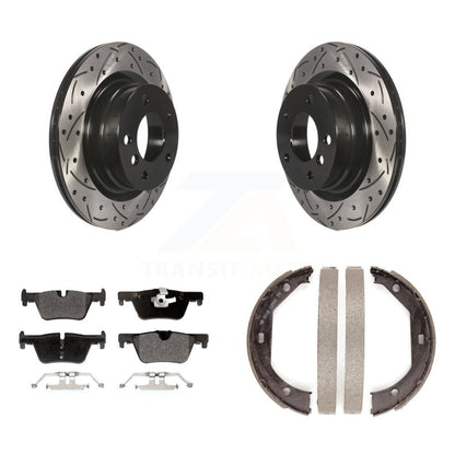 Kit de plaquettes semi-métalliques et de patins de stationnement pour disques arrière percés et fendus