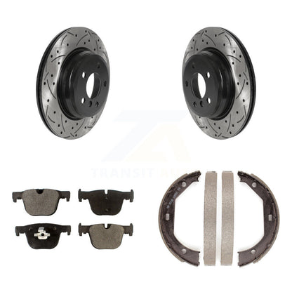 Kit de chaussures de stationnement à disques arrière percés et à fentes, plaquettes semi-métalliques, pour BMW