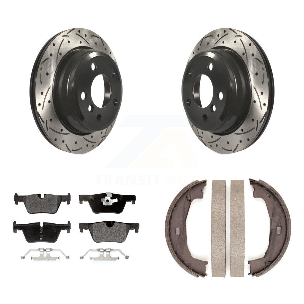 Kit de chaussures de stationnement à disques arrière percés et à fentes, plaquettes semi-métalliques, pour BMW