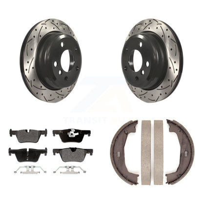 Kit de chaussures de stationnement à disques arrière percés et à fentes, plaquettes semi-métalliques, pour BMW