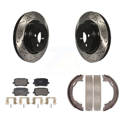 Kit de plaquettes semi-métalliques et de patins de stationnement pour disques arrière percés et fendus