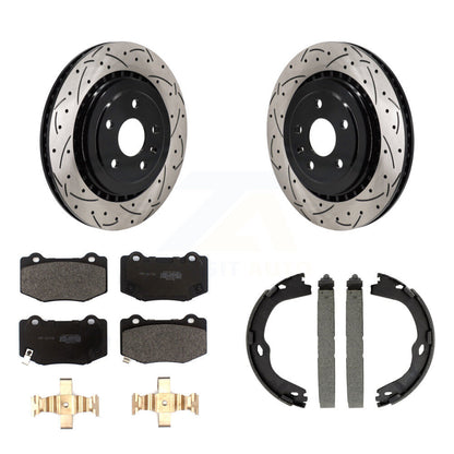 Kit de chaussures de stationnement à disques arrière percés et à fentes, plaquettes semi-métalliques, pour ATS