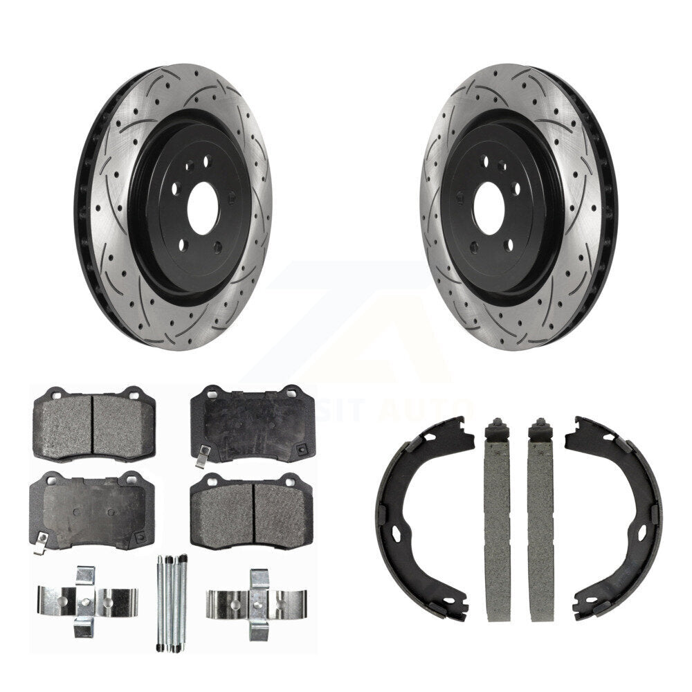 Kit de patins de stationnement à disques arrière percés et à fentes, plaquettes semi-métalliques, pour CTS