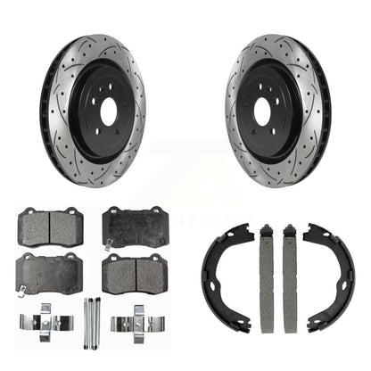 Kit de patins de stationnement à disques arrière percés et à fentes, plaquettes semi-métalliques, pour CTS
