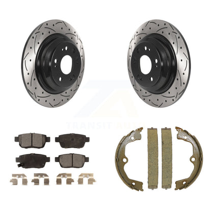 Kit de plaquettes semi-métalliques et de patins de stationnement pour disques arrière percés et fendus