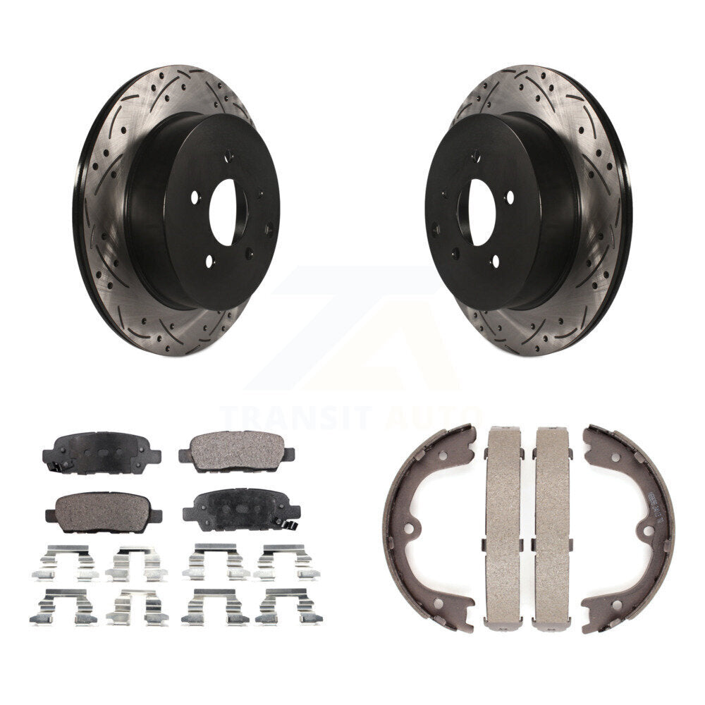 Kit de chaussures de stationnement à disques arrière percés et à fentes, plaquettes semi-métalliques, pour QX6