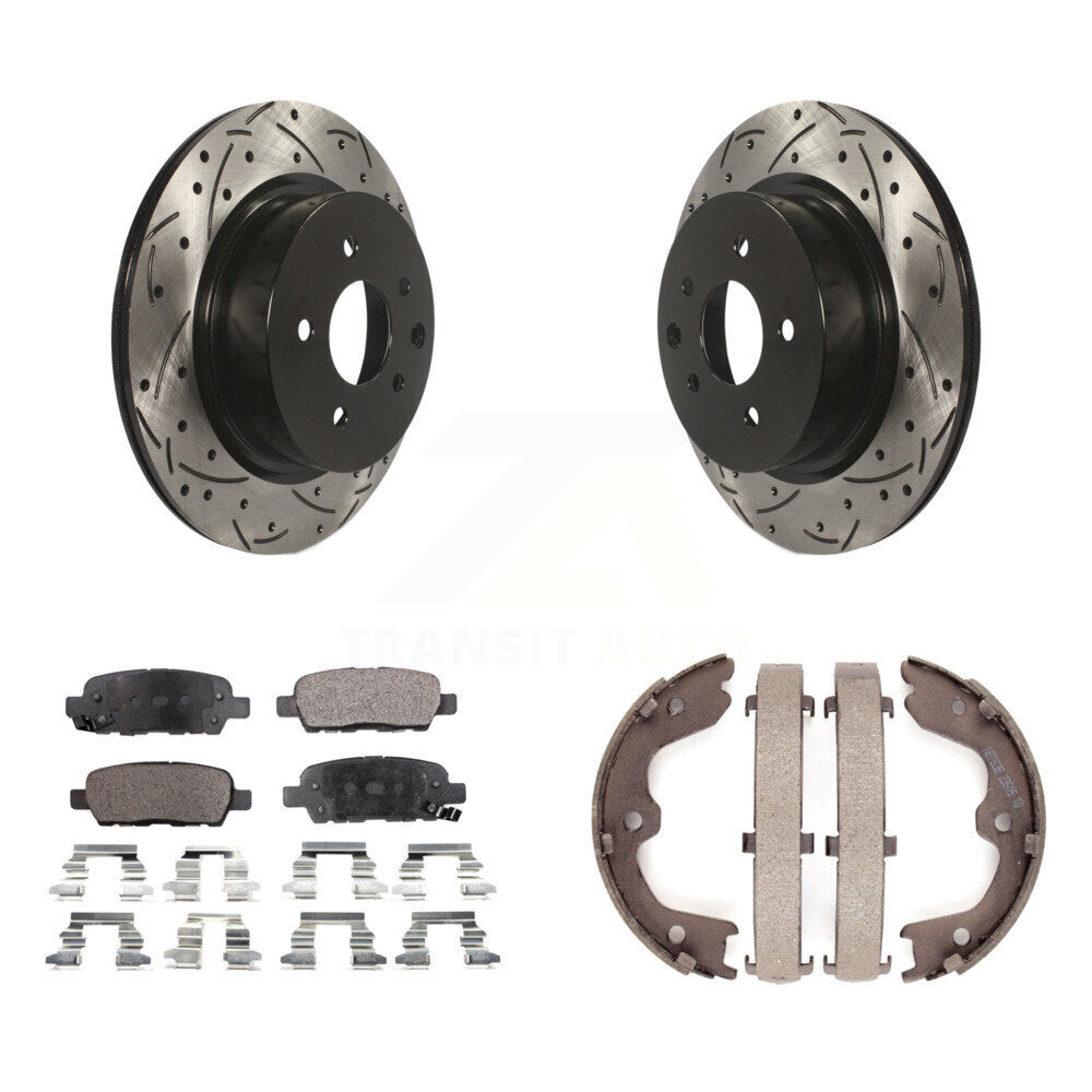 Kit de chaussures de stationnement à disques arrière percés et à fentes, plaquettes semi-métalliques, pour G37