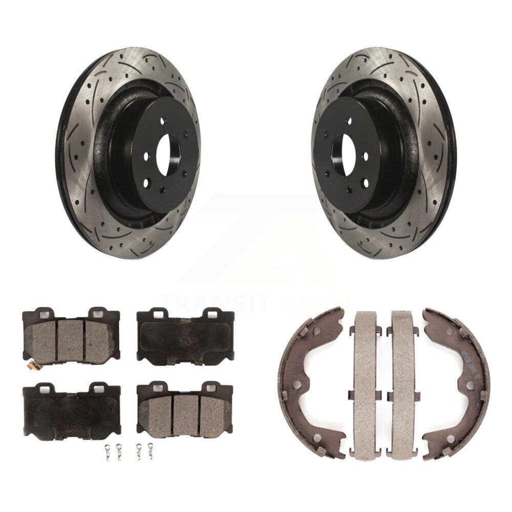 Kit de chaussures de stationnement à disques arrière percés et à fentes, plaquettes semi-métalliques, pour G37