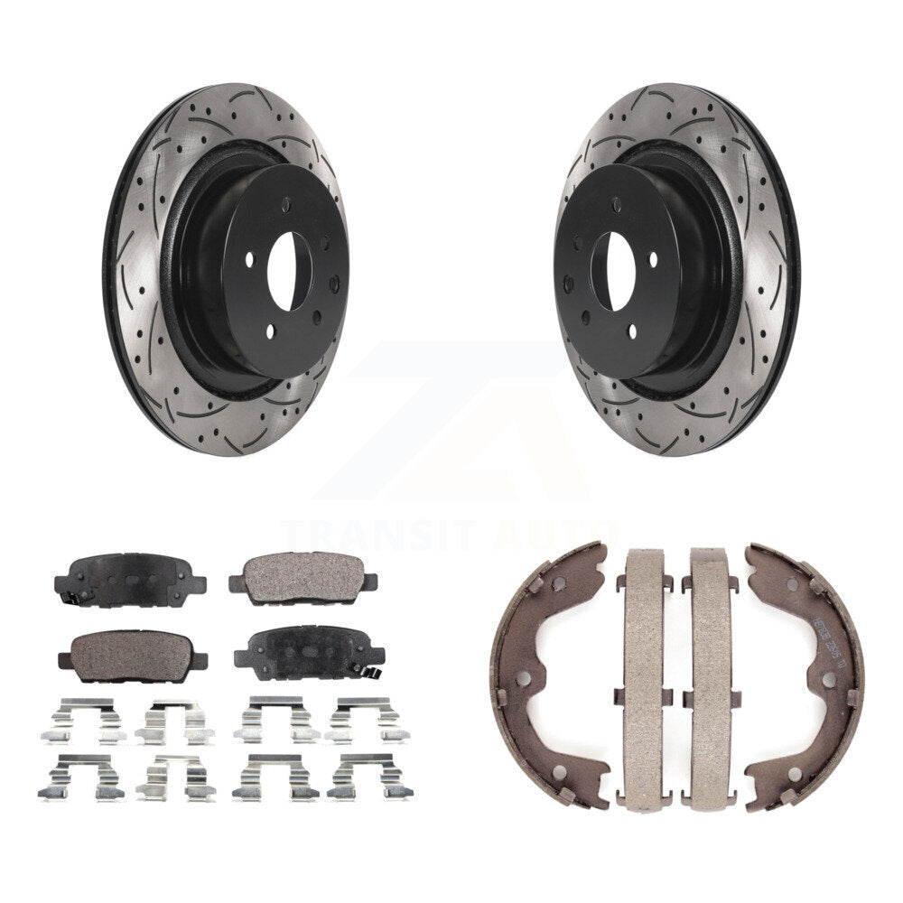Kit de chaussures de stationnement à disques arrière percés et à fentes, plaquettes semi-métalliques, pour G35