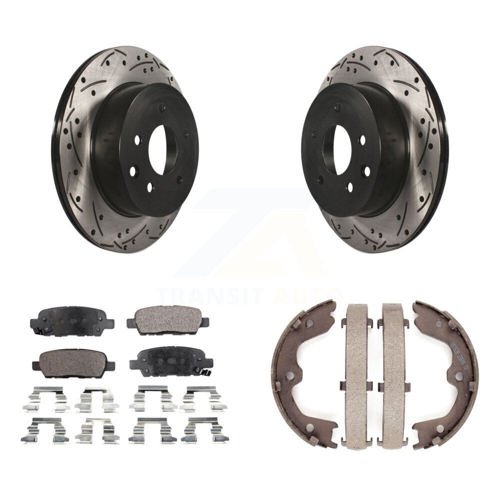 Kit de chaussures de stationnement à disques arrière percés et à fentes, plaquettes semi-métalliques, pour G35