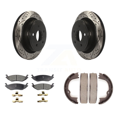 Kit de chaussures de stationnement à disques arrière percés et à fentes, plaquettes semi-métalliques, pour Ram