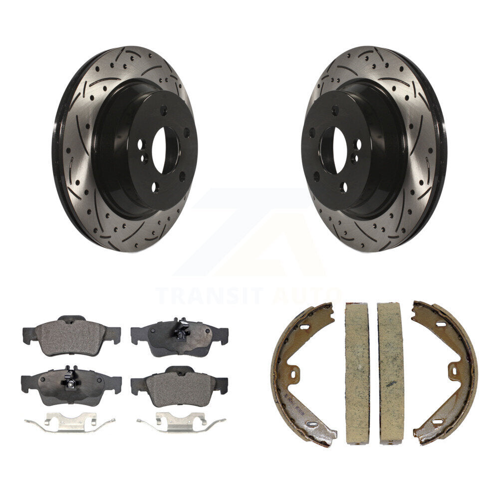 Kit de chaussures de stationnement à disques arrière percés et à fentes, plaquettes semi-métalliques, pour E35