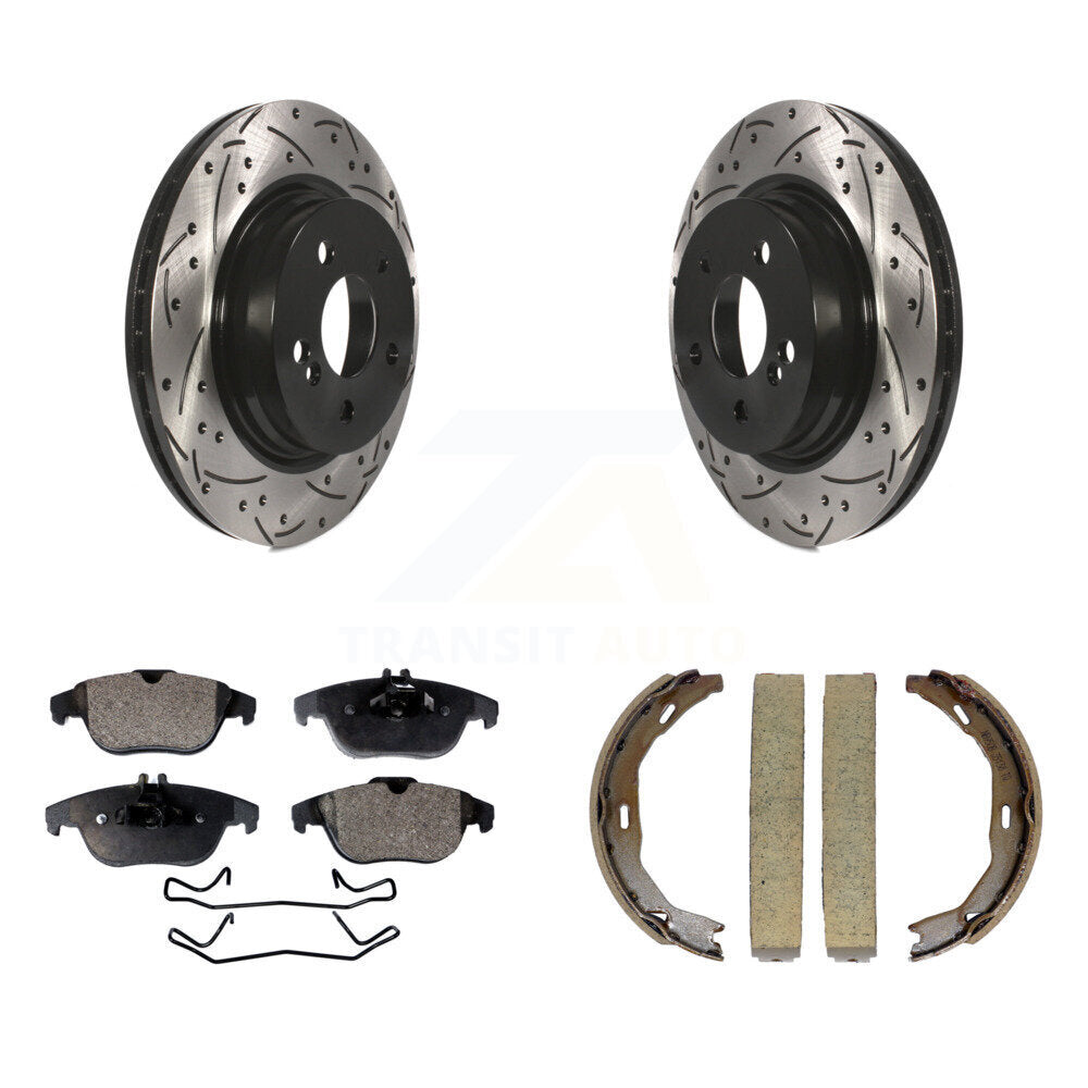 Kit de chaussures de stationnement à disques arrière percés et à fentes, plaquettes semi-métalliques, pour C30