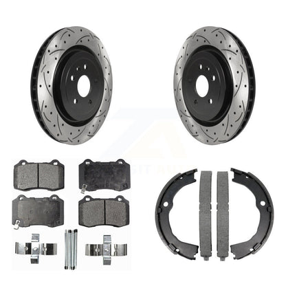 Kit de patins de stationnement à disques arrière percés et à fentes, plaquettes semi-métalliques, pour CTS