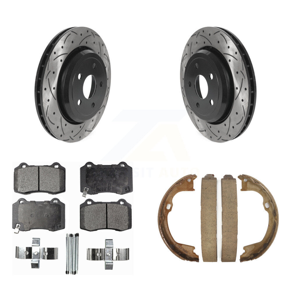 Kit de chaussures de stationnement à disques arrière percés et à fentes, plaquettes semi-métalliques, pour Jee