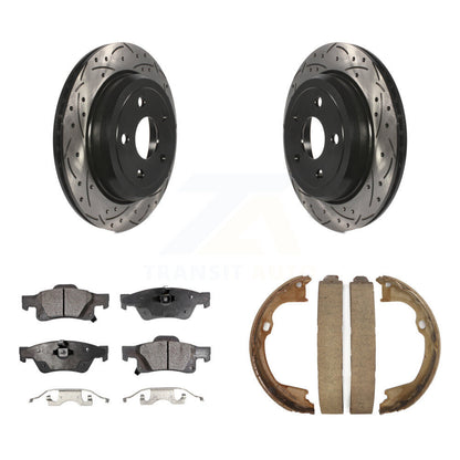 Kit de chaussures de stationnement à disques arrière percés et à fentes, plaquettes semi-métalliques, pour Jee