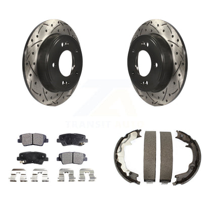 Kit de chaussures de stationnement à disques arrière, Rotors percés et fendus, plaquettes semi-métalliques, pour Kia