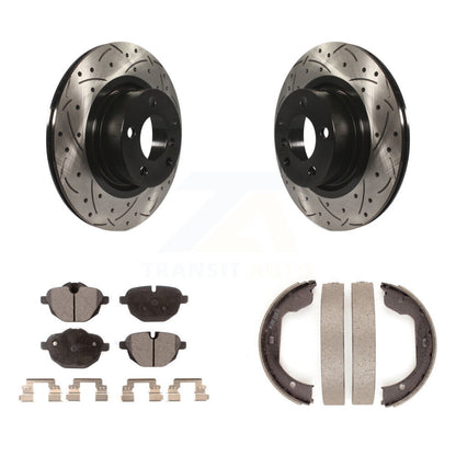 Kit de plaquettes semi-métalliques et de patins de stationnement pour disques arrière percés et fendus