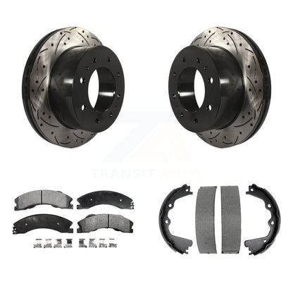 Kit de chaussures de stationnement à disques arrière percés et à fentes, plaquettes semi-métalliques, pour GMC