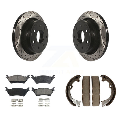 Kit de plaquettes semi-métalliques et de patins de stationnement pour disques arrière percés et fendus