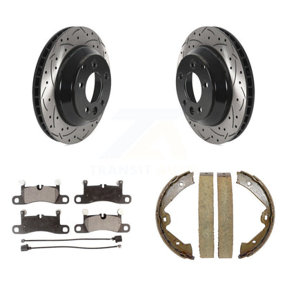 Kit de plaquettes semi-métalliques et de patins de stationnement pour disques arrière percés et fendus