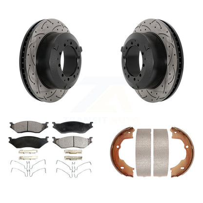 Kit de chaussures de stationnement à disques arrière, Rotors percés et fendus, plaquettes semi-métalliques