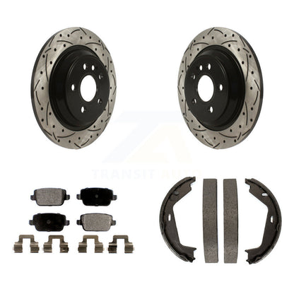 Kit de plaquettes semi-métalliques et de patins de stationnement pour disques arrière percés et fendus