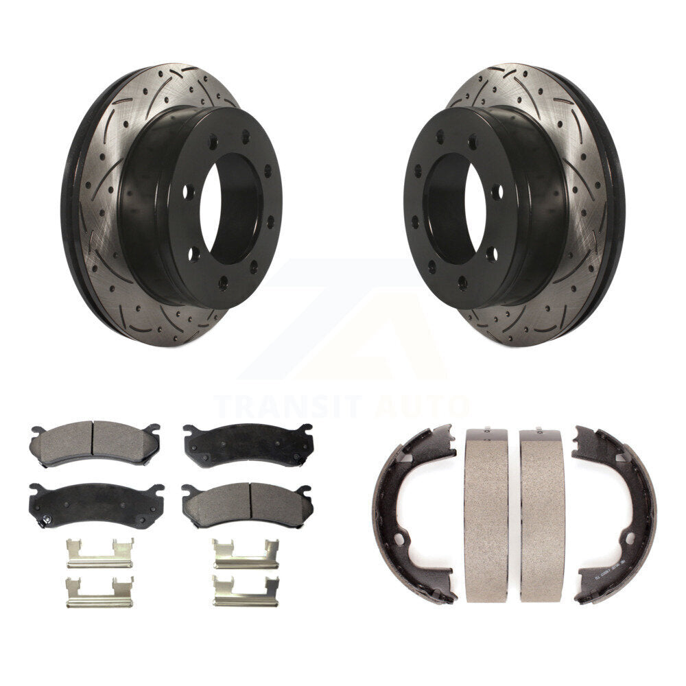 Kit de chaussures de stationnement à disques arrière percés et à fentes, plaquettes semi-métalliques, pour GMC