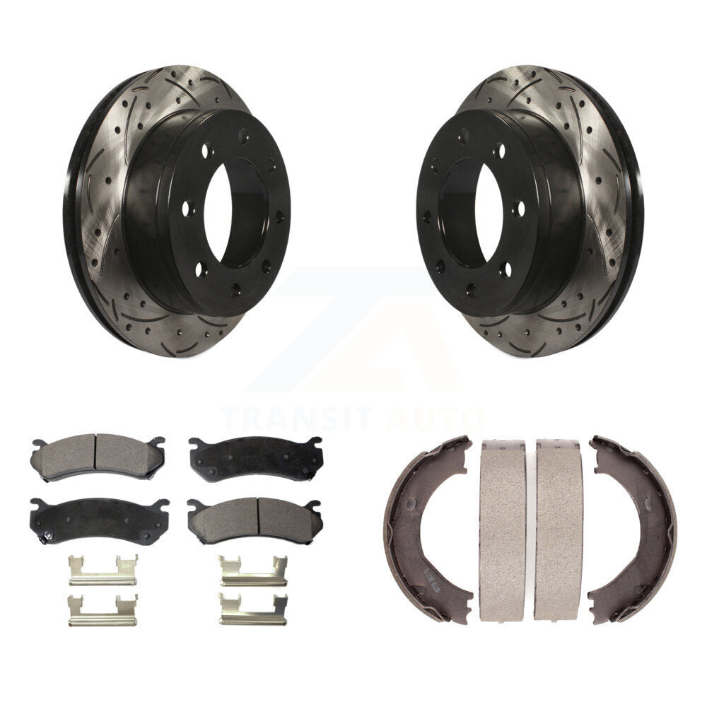 Kit de chaussures de stationnement à disques arrière percés et à fentes, plaquettes semi-métalliques, pour 250