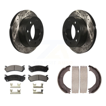 Kit de chaussures de stationnement à disques arrière percés et à fentes, plaquettes semi-métalliques, pour 250
