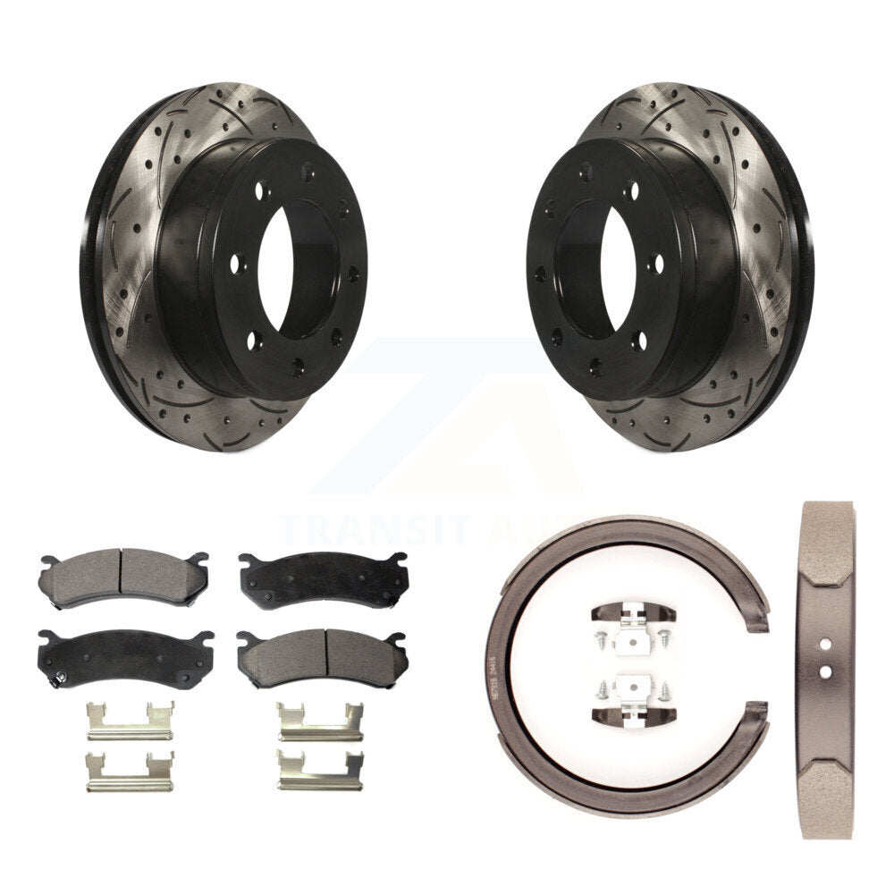 Kit de chaussures de stationnement à disques arrière percés et à fentes, plaquettes semi-métalliques, pour GMC