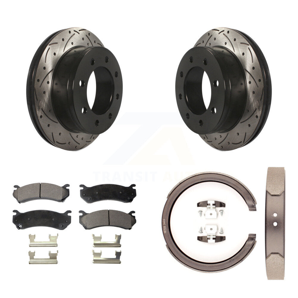 Kit de chaussures de stationnement à disques arrière percés et à fentes, plaquettes semi-métalliques, pour GMC