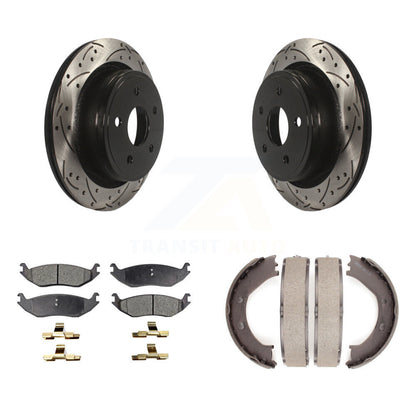 Kit de chaussures de stationnement à disques arrière percés et à fentes, plaquettes semi-métalliques, pour Ram