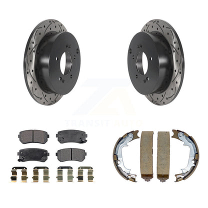 Kit de chaussures de stationnement à disques arrière, Rotors percés et fendus, plaquettes semi-métalliques, pour Kia